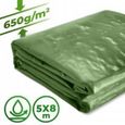 Bâche de Protection - JAGO - 5 x 8 m - Imperméable - Résistante - Vert-1