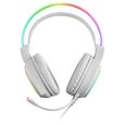 Casque Gaming Mars Gaming MHRGB Blanc - Microphone Professionnel - Son Spatial - Éclairage RGB Flow-1