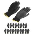 Tbest Gants de mécanicien 10 paires de gants de travail enduits de PU antistatiques Kit d'accessoires de travail de sécurité (7S)-1