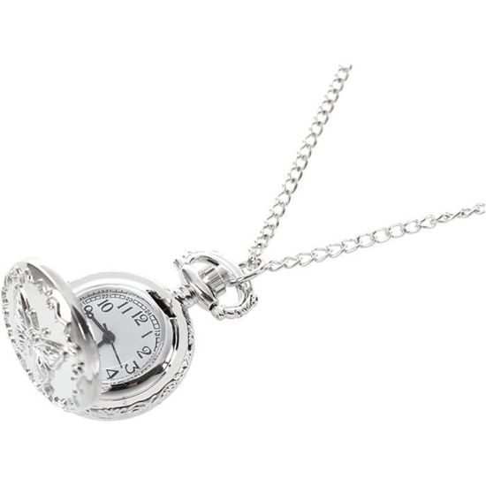 Montre De Poche Homme JewelryWe Vintage - Quartz à Squelette, Chiffres Romains, Chaîne Pendentif, Cadeau Rétro