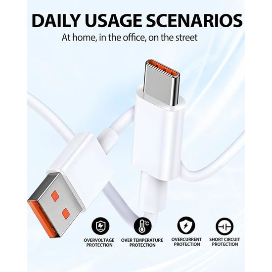 Generic XIAOMI Chargeur Rapide Xiaomi 120W Câble USB C Chargeur Turbo