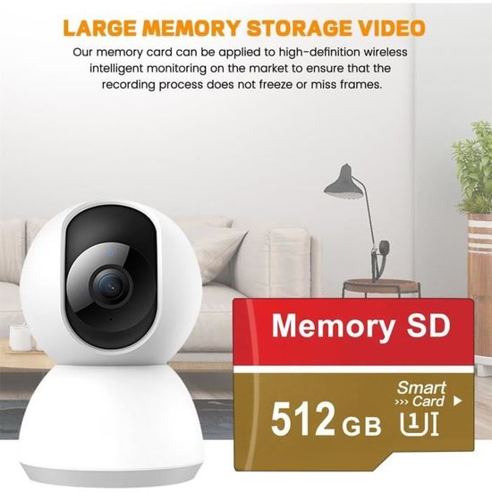 Carte SD 512 Go Kacbuy - Haute Vitesse, Imperméable, Résistante - Pour Drone, Caméra, Dash Cam, Tablette - Capacité De Stockage Élevée