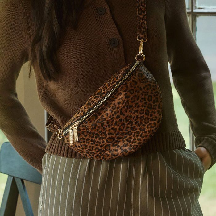 Sac Banane De Randonnée Léger Motif Léopard Marron - Pour Course Et Voyage