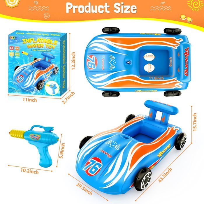 Bouée Piscine - Jeu d'été avec Pistolet à Eau - Bouée de Piscine Voiture Jouet pour | Jardin, Plage, Parc récréatif, garçons, Filles, Adolescents