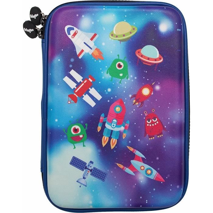 Trousse à crayons Spagnolo Triple pour enfants, à 3 compartiments et fermeture Trousse à crayons Spagnolo Triple pour enfants, à 3 compartiments et fermeture