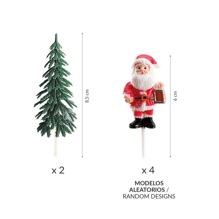 Lot De 4 Mini Figurines Père Noël 5 Cm – Décoration Noël Polyrésine – Petit Cadeau Festif