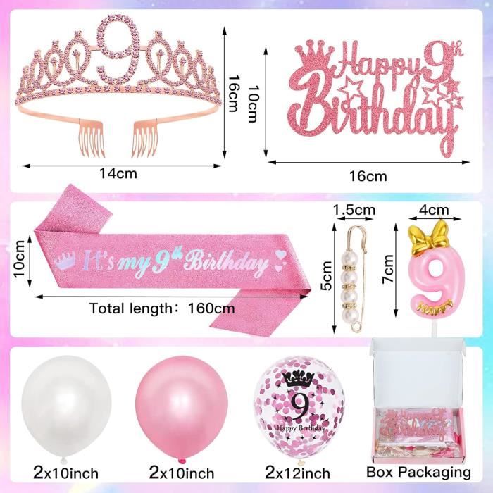 Ensemble Écharpe + Couronne D'Anniversaire Pour Femmes/Filles - Âge Personnalisable De 1 à 100 Ans - Brillant, Photo-Friendly