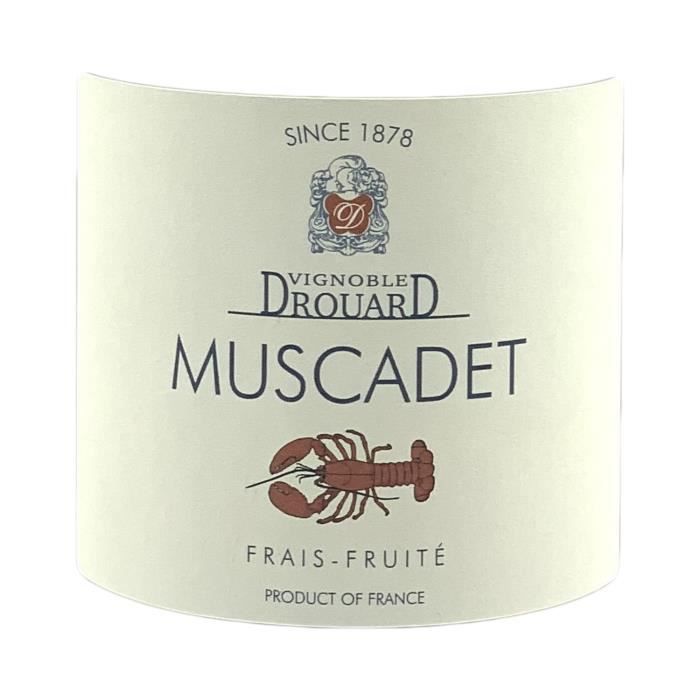 Muscadet Homard Blanc 2021 Lot de 6x75cl Vignoble Drouard Vin AOC