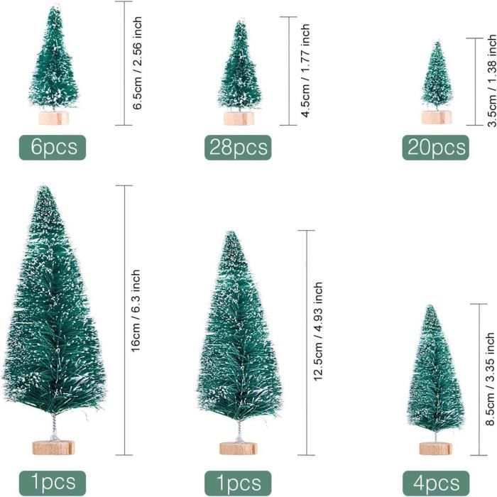 9 Pcs Mini Sapin De Noël, Sapins Noël Plastique, Mini Sapin Noël Artificiel, Arbres Miniature Petit Sapin, Décorations D'hiver En Plastique Pour Décoration De Table, 3 Tailles