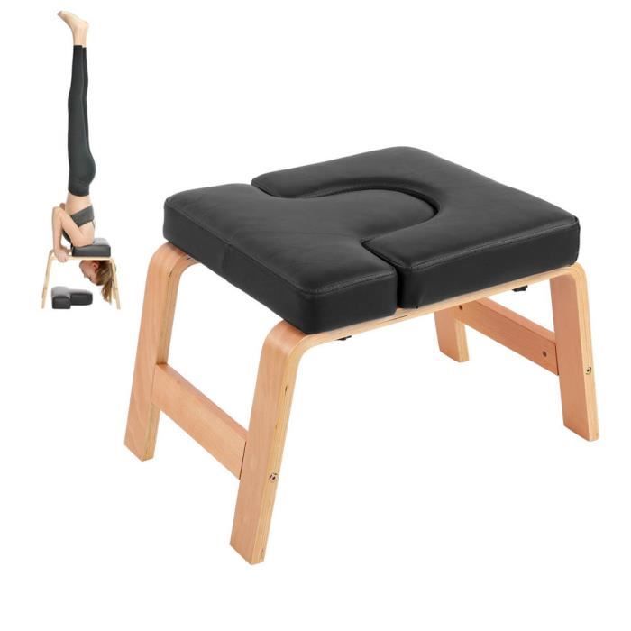 Banc de yoga en bois et PU, chaise d'inversion, soutien pour exercices de Yoga