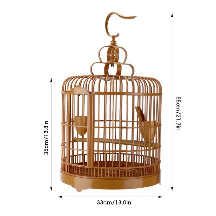 Grande cage à oiseaux en bambou, ronde à suspendue, bâton en bois