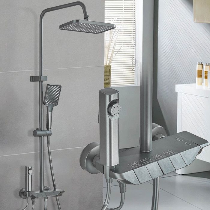 Ensemble De Douche De Salle De Bain, Affichage Numérique à Touches De Piano Pommeau De Douche De Salle De Bain A Domicile Avec Affichage Ultra Mince 96883120
