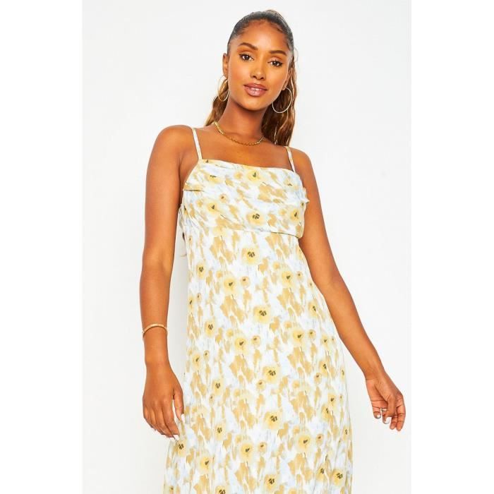 Robe a fleur jaune discount