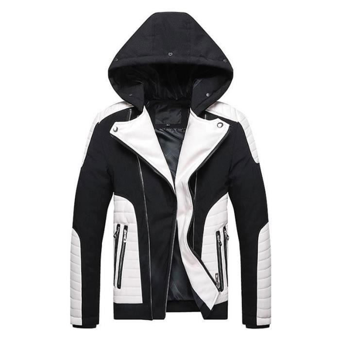 Manteau noir et blanc homme shop