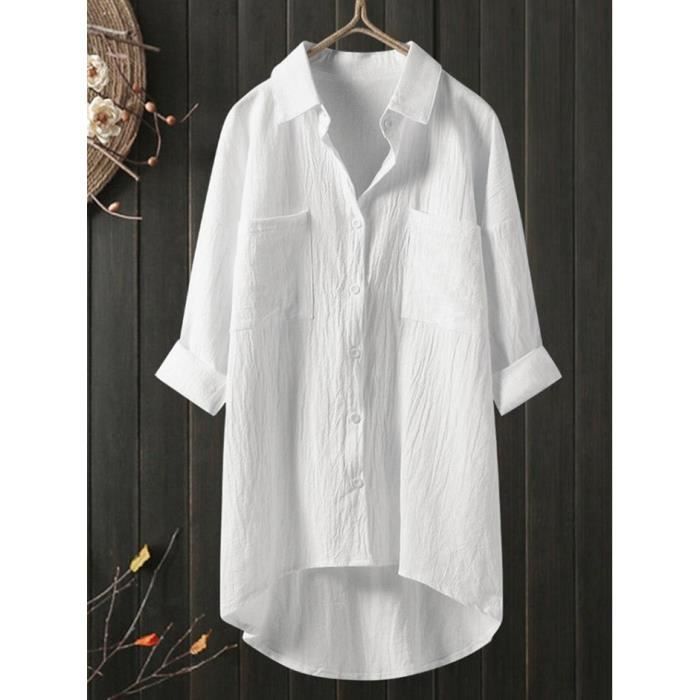 Chemise blanche en top lin femme