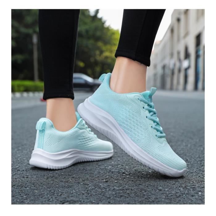Baskets Femme AIEVIS Textile Sport Fitness en Maille Respirant Vert clair Jogging Leger Antiderapage Vert clair Cdiscount Chaussures