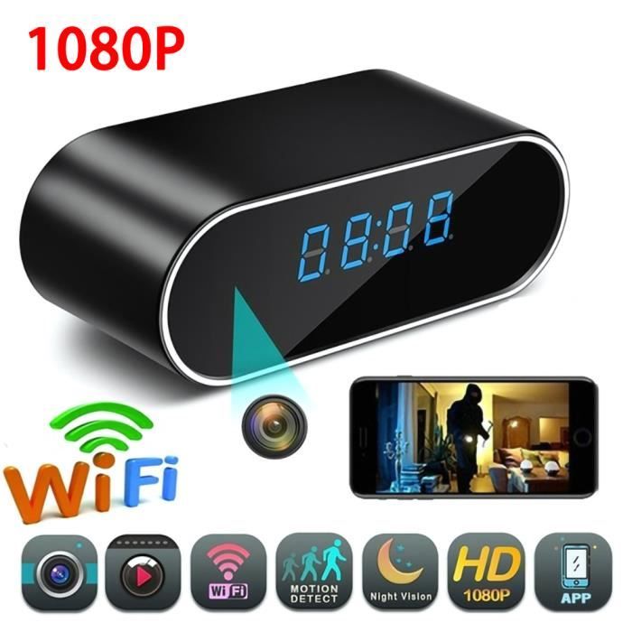 Horloge caméra espion cachée avec WIFI et vidéo Full HD 1080P IP