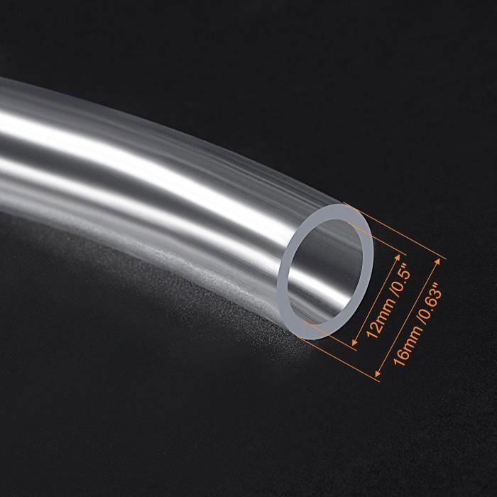 Tuyau Tube SOURCING MAP PVC Transparent Vinyle Tuyauterie 12mm ID 16mm ...