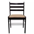 2 x Chaises de salle à manger Professionnel - Chaise de cuisine Chaise Scandinave - Marron Hévéa solide et velours &5807-2