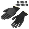 Tbest Gants de mécanicien 10 paires de gants de travail enduits de PU antistatiques Kit d'accessoires de travail de sécurité (7S)-2