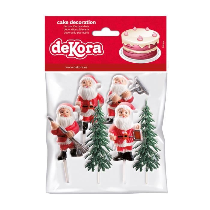 8 pics décoratifs Père Noël pour bûche