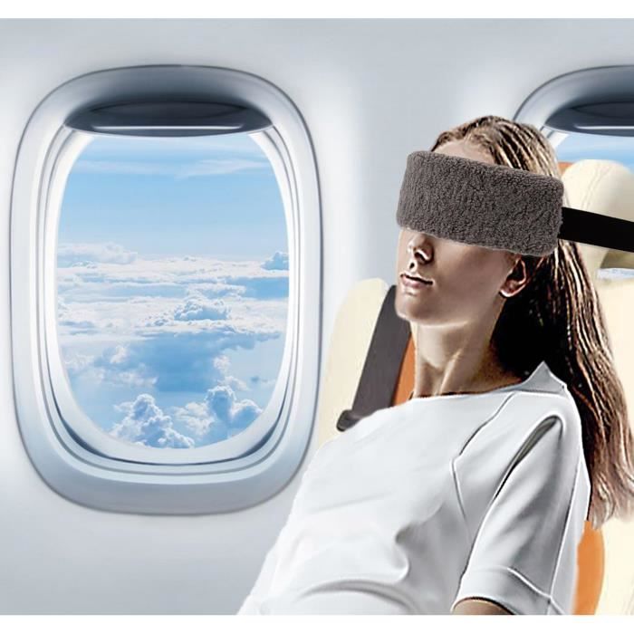 Hayaww Masque De Voyage Pour Dormir Dans L'Avion - Avec Sangle De Fixation Pour Tête - Velours Confortable
