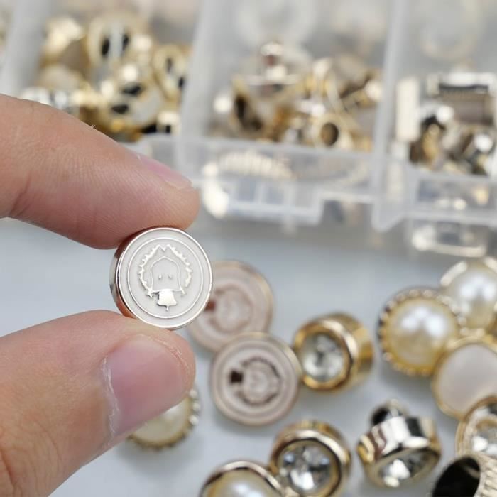 100 pcs Boutons de Perle Artificielle,9.5mm-12mm Bouton de Couture
