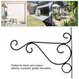 Crochet de suspension de plante de fer crochet de fleur crochet pour la décoration de jardin à la maison 25 * 21cm (noir)-3