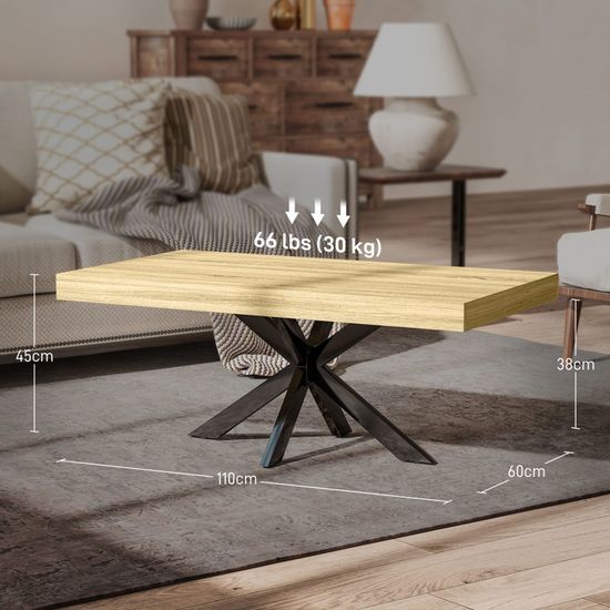 Table Basse Ronde HOMCOM - Plateau Effet Noyer, Pieds Acier Noir - Ø40 Cm, Hauteur 39 Cm - Pour Salon, Chambre - 8