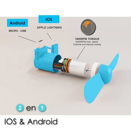 E.F.Connection Mini Ventilateur USB pour iPhone 6//6S 6//6S Plus iPad Portable Refroidissement Blanc