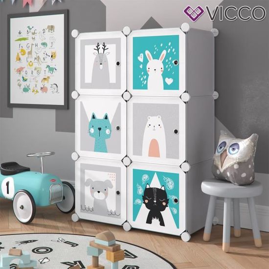 Armoire Penderie Pour Enfant Vicco Etagere Diy Modulable 6 Compartiments Tringle Etagere Emboitable Cdiscount Puericulture Eveil Bebe