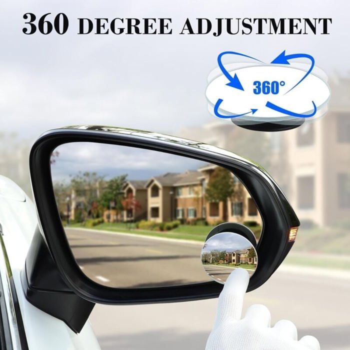 Lot De 2 Mini Rétroviseurs Angle Mort 40mm - Verre Convexe HD, Adhésif 3M Fort | Pour Voiture, SUV, Utilitaire - Vue élargie - 7