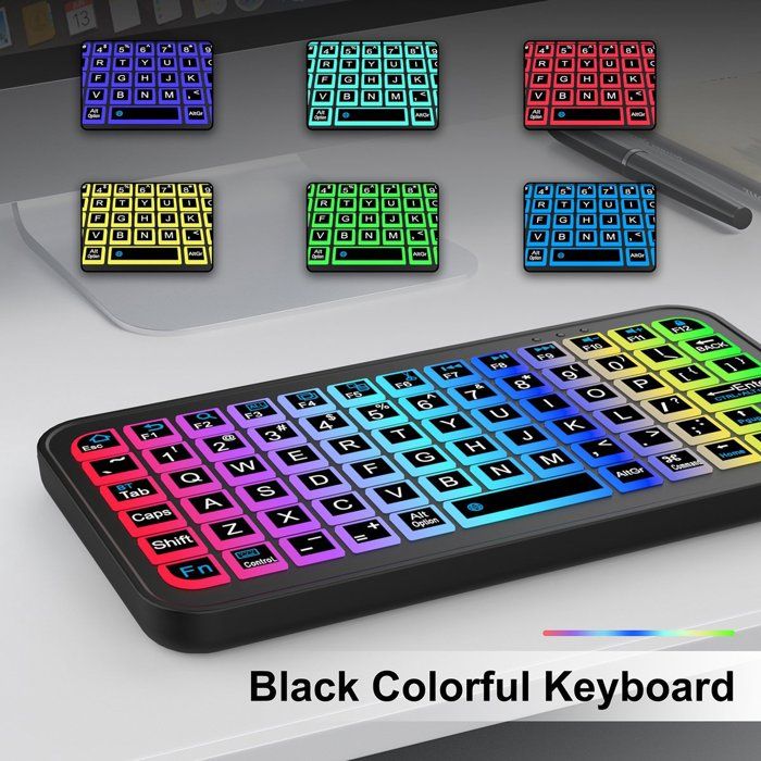 Mini Clavier Sans Fil QWERTY USA Portable – Compatible Tablette, Smartphone & PC (iOS, Android, Windows) – Ultra-fin Et Léger