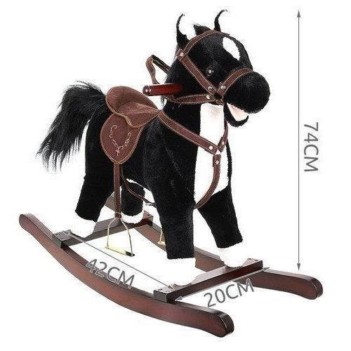 Cheval a bascule avec etriers fonction sonore Noir Usinedistrib Cdiscount Jeux Jouets
