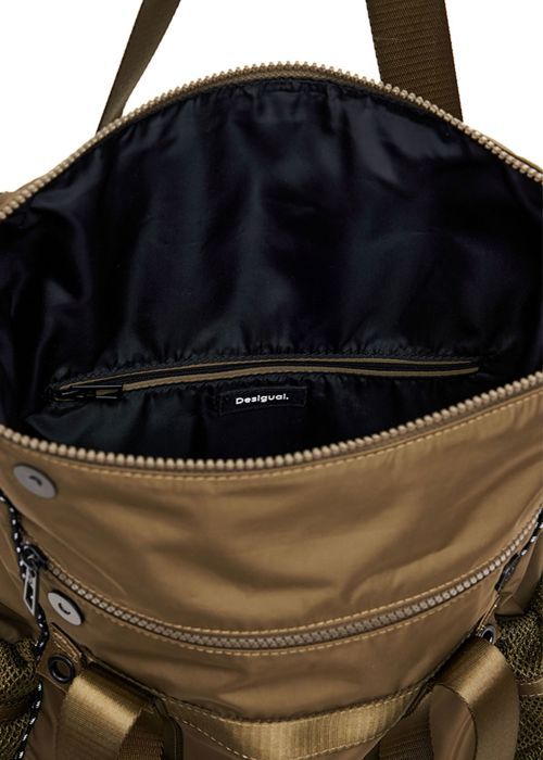 Sac à Dos Desigual Modularis Braided Voyager – Kaki, Tressé, 100% Polyester – Neuf