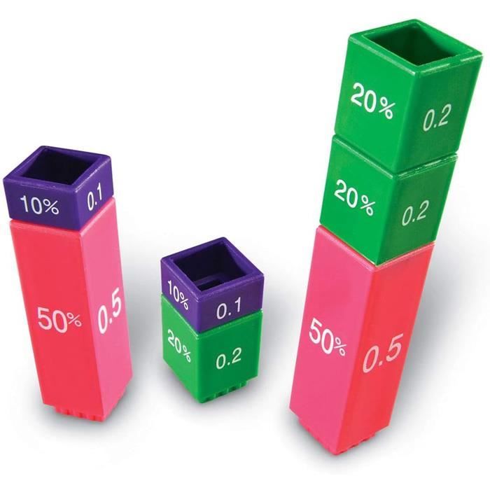 Kit d'Équivalence de Cubes Fraction Tower, jeu fraction, ressources, mathematiques, apprendre a