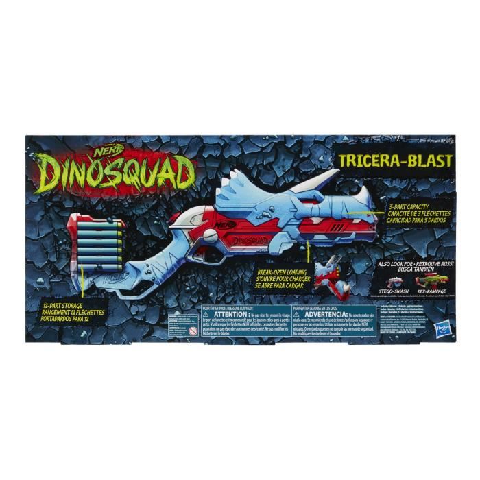 Blaster NERF DinoSquad Stegosmash - Design de stégosaure - 5 fléchettes -  Extérieur - Cdiscount Jeux - Jouets