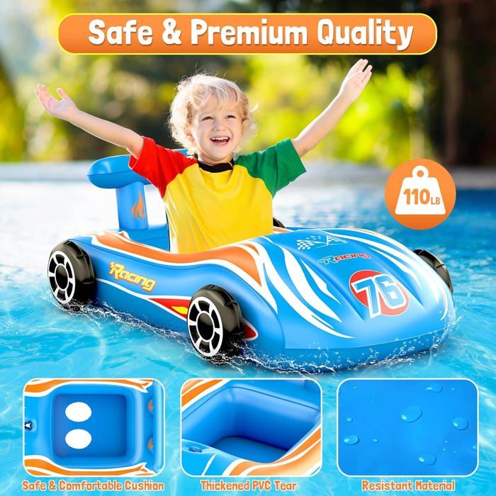 Bouée Gonflable Pour Tout-petits 1-6 Ans – Forme D'avion Avec Pistolet à Eau – Rouge, Sécurité Et Fun