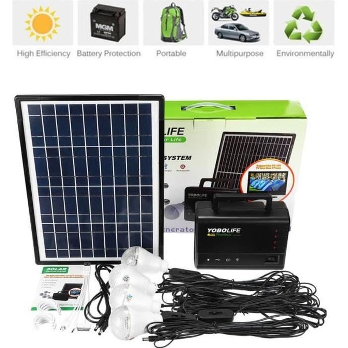 Cuque Chargeur de panneau solaire 10W 18V Kit de panneau solaire 10W