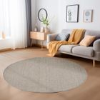 Carpetsale24 Tapis de Salon en Brun 160 cm Rond tapis à boucles mélangées uni moderne tapis décoratif facile d'entretien doux