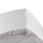 DOUCEUR D'INTÉRIEUR Drap housse 160x200 cm - Percale 100% coton - Bonnet 30 cm - Blanc