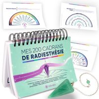 200 Planches De Radiesthésie – Livre De Cadrans Pour Pendule Divinatoire En Français – Format A5 + Pendule Aventurine Forme Cône
