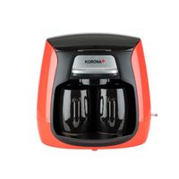 Korona 12208 Cafetière compacte 12208-Red-Black, incl. filtre permanent| incl. 2 tasses en céramique Mini Cafetière, rouge