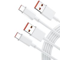 2 Câbles USB-C Charge Rapide 6A pour Xiaomi Redmi Note 11-11S Note 11 Pro-Note 11 Pro+ - 1M