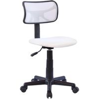 Chaise de bureau pour enfant MILAN fauteuil pivotant et ergonomique, siège à roulettes avec hauteur réglable, mesh blanc