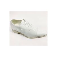 Derbies Blanc Homme - Marque - Chaussures vernies - Hauteur de talon 2,5 cm - Finition lisse - À lacets