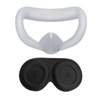 Coussretours de protection qualifiée ale en silicone pour casque Meta Quest 3 VR,remplacement anti-transpiration- Grey kit[D1]