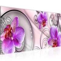 Runa art Tableau Décoration Murale Fleurs D'Orchidée 100x40 cm - 1 Panneau Deco Toile Prêt à Accrocher 208312a