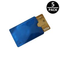 [5pack] Etui Carte Bancaire Anti Piratage Paiement sans contact Rfid - Bleu