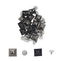 9mm Clous pyramidaux carrés avec goupilles en alliage Rivets en laiton pour Bricolage Maroquinerie Vêtement Sacs, Noir bronze, 50pcs
